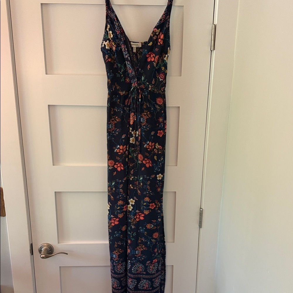 Monteau Navy Floral  Maxi Dress